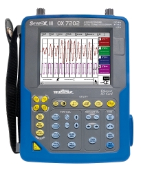 OX 7202-BUS - Oscilloscope portable, 2 voies isolées, 200MHz, avec test intégrité physique des bus de terrain